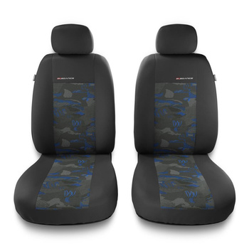 Housses de siège adaptées pour Ford Tourneo Custom (2012-....) - housse siege voiture universelles - couverture siege - 2UNE-BL