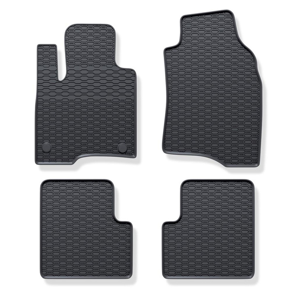 Tapis de sol en caoutchouc adapté pour Fiat Panda III Hayon (2012-....) - tapis de voiture - noir - 4 pcs.