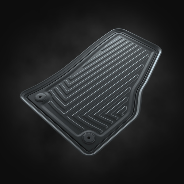 Tapis de sol en caoutchouc adapté pour Volkswagen Golf VIII Hayon, SW (2019-....) - tapis de voiture - noir - 4 pcs.