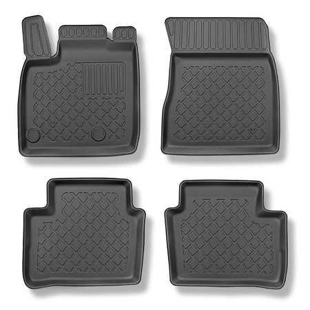 Tapis de sol en TPE adapté pour Nissan Qashqai III J12 Mild Hybrid Crossover (06.2021-....) - pas pour la version e-Power - tapis de voiture - noir