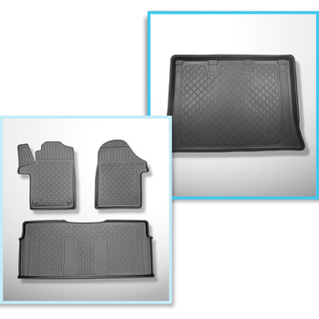Kit tapis de coffre et tapis de voiture TPE pour: Mercedes-Benz EQV 300 Van (10.