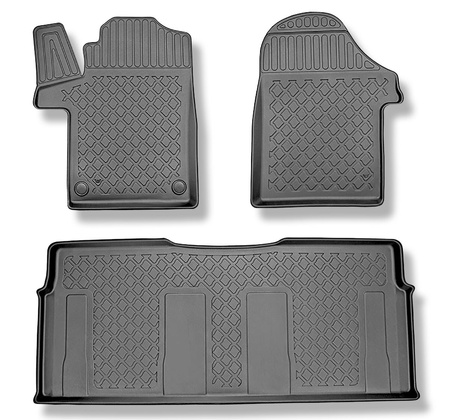 Tapis de sol en TPE adapté pour Mercedes-Benz Vito W447 Van (10.2014-....) - toutes les versions d'équipement; sans la troisième rangée de sièges - tapis de voiture - noir