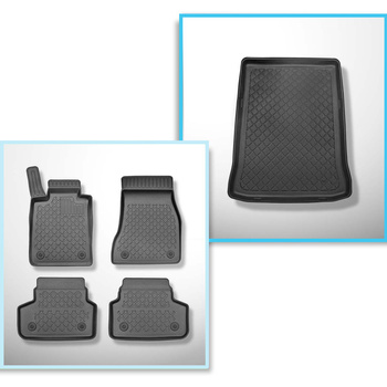 Kit tapis de coffre et tapis de voiture TPE pour: BMW 5 G30 Berline (02.2017-09.