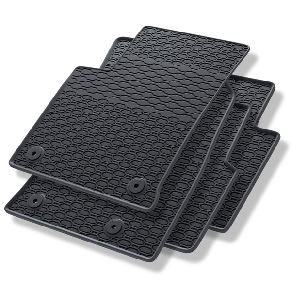 Tapis de sol en caoutchouc adapté pour Opel Crossland X SUV (2017-2021) - tapis de voiture - noir - 4 pcs.