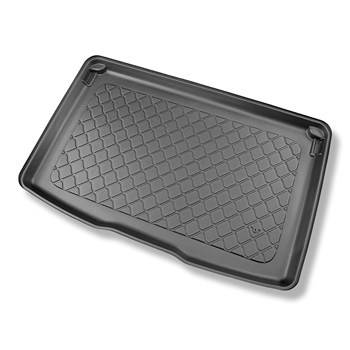 Tapis de coffre adapté pour Dacia Sandero III Stepway Crossover (01.2021-....) - bac de coffre - protection de coffre voiture - coffre supérieur; plancher amovible en la position la plus haute