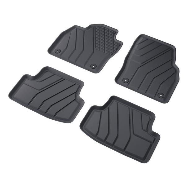 Tapis de sol en TPE adapté pour Volkswagen T-Cross SUV (2018-....) - tapis de voiture - noir