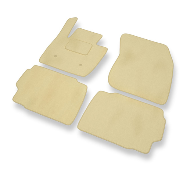 Tapis de Sol Velours adapté pour Ford Mondeo V Hayon, Break, Berline (2014-2021) - Premium tapis de voiture - beige