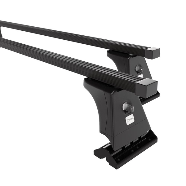 Barres de toit en acier adapté pour Peugeot 207 Hayon (2006-2012) - Porte-Bagages de Voiture noir - points de montage - (suivant le modèle de voiture ils peuvent se situer à différents endroits)