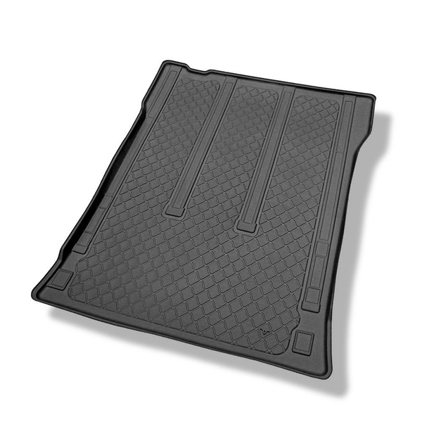 Kit tapis de coffre et tapis de voiture TPE pour: Mercedes-Benz Vito W447 Tourer (10.2014-....) - pour l'espace derriere 2e rangée de sieges (3e rangée dans la voiture ou enlevée);version longue (empattement 3.200 mm;longueur de l’auto 5.140 mm);sièges no