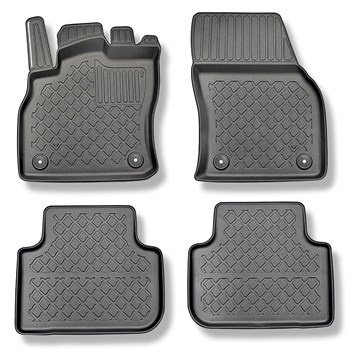 Tapis de sol en TPE adapté pour Audi Q3 Sportback (09.2019-....) - aussi avec boîte hybride TFSI e Plug-in Hybrid - tapis de voiture - noir