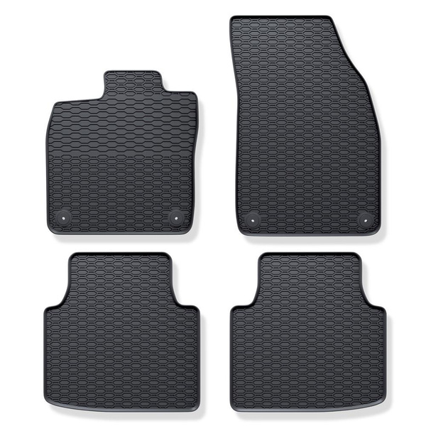 Tapis de sol en caoutchouc adapté pour Skoda Elroq SUV (2025-....) - tapis de voiture - noir - 4 pcs.