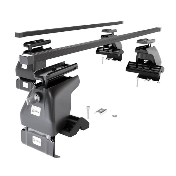 Barres de toit en acier adapté pour Audi A6 C6 Berline (2004-2010) - Porte-Bagages de Voiture noir - toit normal