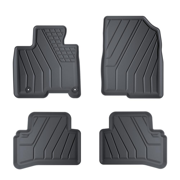 Tapis de sol en TPE adapté pour Hyundai Tucson III SUV (2020-....) - aussi pour Mild Hybrid; non pour HEV Hybrid et Plug-in Hybrid - tapis de voiture - noir