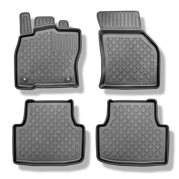 Tapis de sol en TPE adapté pour Cupra Formentor Crossover (09.2020-....) - non pour version Plug-in hybride - tapis de voiture - noir