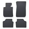 Tapis de sol en caoutchouc adapté pour BMW 3 E90, E91 Berline, Touring (2004-2013) - tapis de voiture - noir - 4 pcs.