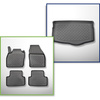 Kit tapis de coffre et tapis de voiture TPE pour: Volkswagen T-Cross Crossover (04.2019-....) - coffre inférieur;plancher amovible au plus bas niveau