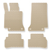 Tapis de sol en caoutchouc adapté pour Mercedes-Benz Classe C W205 (2013-2021) - tapis de voiture - beige