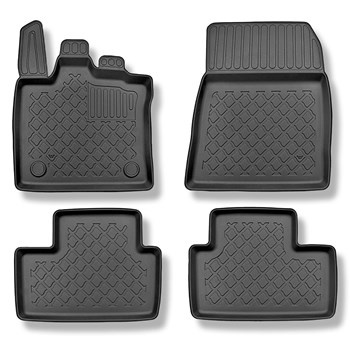 Tapis de sol en TPE adapté pour Renault Captur II SUV (01.2020-....) - aussi pour la version hybride - tapis de voiture - noir