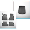 Kit tapis de coffre et tapis de voiture TPE pour: Audi A6 C7 Avant (09.2011-08.2018) - modèle avec système de rails de fixation dans le coffre;aussi pour les version Quattro