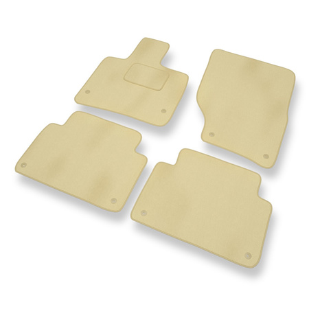 Tapis de Sol Velours adapté pour Audi Q7 I (2005-2015) - Premium tapis de voiture - beige