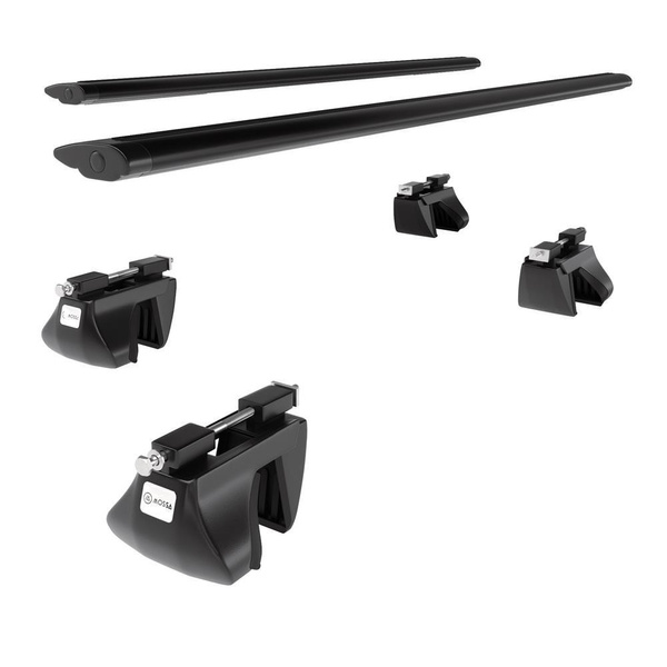Barres de toit en aluminium adapté pour Volkswagen Touareg SUV (2005-2009) - Porte-Bagages de Voiture noir - rails