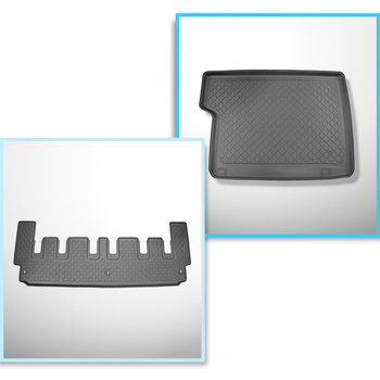 Kit tapis de coffre et tapis de voiture TPE pour: Ford Tourneo Custom Van (02.20