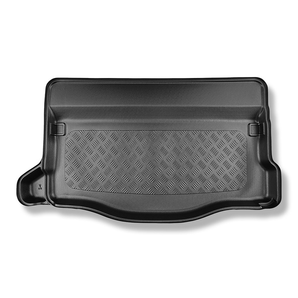 Tapis de coffre adapté pour Honda Jazz IV Hybrid e:HEV Hayon, Crosstar (06.2020-....) - bac de coffre - protection de coffre voiture - avec / sans caisson de graves; possibilité de couper la cavité gauche