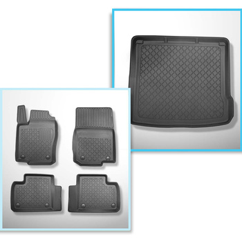 Kit tapis de coffre et tapis de voiture TPE pour: Mercedes-Benz Classe M W166 SUV (11.2011-05.2015)