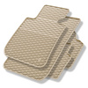 Tapis de sol en caoutchouc adapté pour BMW 3 E90, E91 Berline, Touring (2004-2013) - tapis de voiture - beige - 4 pcs.