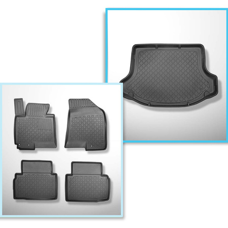 Kit tapis de coffre et tapis de voiture TPE pour: Kia Sportage III SUV (08.2010-12.2015)