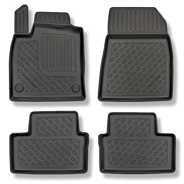 Tapis de sol en TPE adapté pour Renault Clio V Hayon (09.2019-....) - aussi pour la version hybride - tapis de voiture - noir