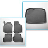 Kit tapis de coffre et tapis de voiture TPE PREMIUM pour: Volkswagen Golf VI Hayon (09.2008-09.2012) - avec roue de secours à usage temporaire ou kit de réparation