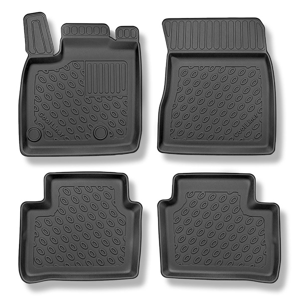Tapis de sol en TPE adapté pour Nissan Qashqai III MHEV Mild Hybrid Crossover (06.2021-....) - tapis de voiture - noir