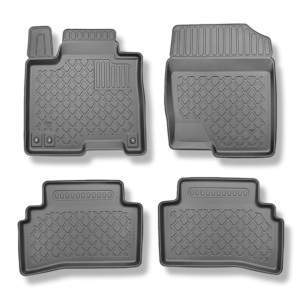 Tapis de sol en TPE adapté pour Kia Sportage V SUV (01.2022-....) - aussi pour Mild Hybrid; non pour HEV Hybrid et Plug-in Hybrid - tapis de voiture - noir
