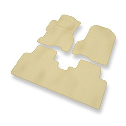 Tapis de Sol Velours adapté pour Honda Civic VII Coupé, Hayon, Berline (2001-2005) 5 portes - Premium tapis de voiture - beige
