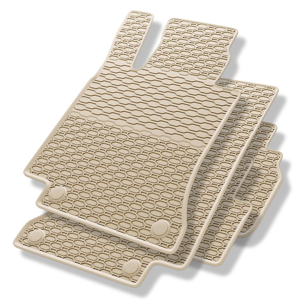 Tapis de sol en caoutchouc adapté pour Mercedes-Benz Classe C W205 (2013-2021) - tapis de voiture - beige