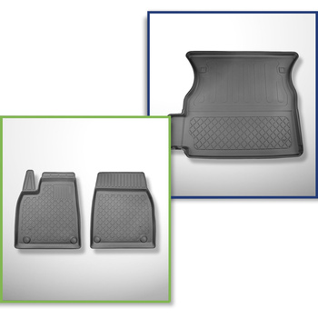 Kit tapis de coffre et tapis de voiture TPE pour: Tesla Model X SUV (01.2021-...
