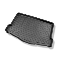 Tapis de coffre adapté pour Nissan Qashqai II J11 Crossover (02.2014-05.2021) - bac de coffre - protection de coffre voiture - coffre inférieur avec roue è usage temporaire (plancher double enlevé du coffre)