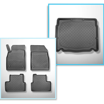 Kit tapis de coffre et tapis de voiture TPE pour: Opel Astra J Coupé, Hayon (10.2009-10.2015) - coffre inférieur