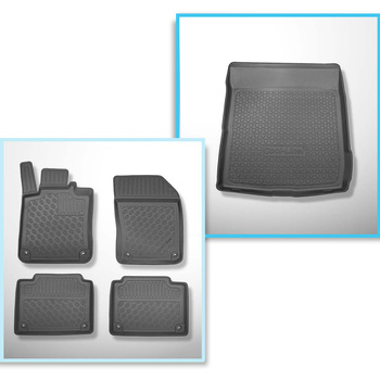 Kit tapis de coffre et tapis de voiture TPE PREMIUM pour: Volvo S90 Berline (10.