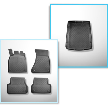 Kit tapis de coffre et tapis de voiture TPE pour: Audi A6 C7 Avant (09.2011-08.2