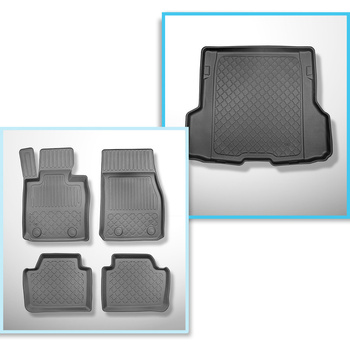 Kit tapis de coffre et tapis de voiture TPE pour: BMW 4 F36 Gran Coupé (07.2014-