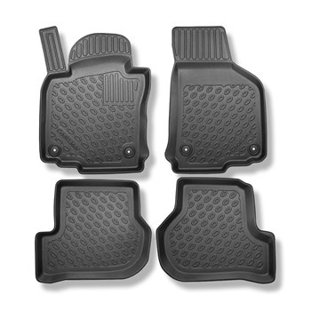 Tapis de sol en TPE adapté pour Skoda Octavia II Break (2004-04.2013) - tapis de voiture - noir