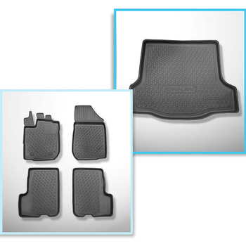 Kit tapis de coffre et tapis de voiture TPE PREMIUM pour: Dacia Logan II Berline (03.2013-12.2020)