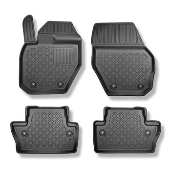 Tapis de sol en TPE adapté pour Volvo S60 Berline (12.2015-10.2022) - également Cross Country - tapis de voiture - noir