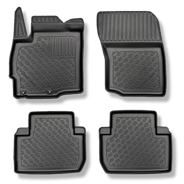 Tapis de sol en TPE adapté pour Mitsubishi Outlander III SUV (09.2012-10.2021) - non pour version hybride; sans la troisième rangée de sièges - tapis de voiture - noir