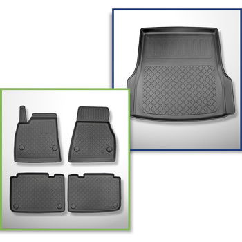 Kit tapis de coffre et tapis de voiture TPE pour: Tesla Model S Liftback (04.201