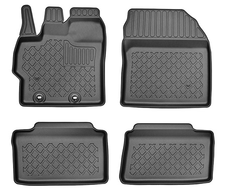 Tapis de sol en TPE adapté pour Toyota Yaris Cross SUV (09.2021-....) - tapis de voiture - noir