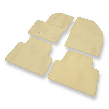 Tapis de Sol Velours adapté pour Ford C-Max I (2003-2010) - Premium tapis de voiture - beige