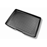 Tapis de coffre adapté pour Ford Focus IV Hayon, Active Hayon (09.2018-....) - bac de coffre - protection de coffre voiture - coffre supérieur; avec roue de secours taille normale; plancher amovible en la position la plus basse